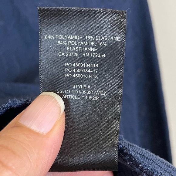 Babaton Navy Shapelace High Neck Long Cropped Top Size Small - Picture 7 of 8